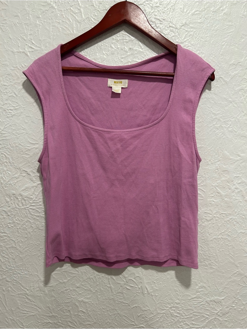 Anthropologie Maeve Scoop Neck Sleeveless Tank Top — Pink